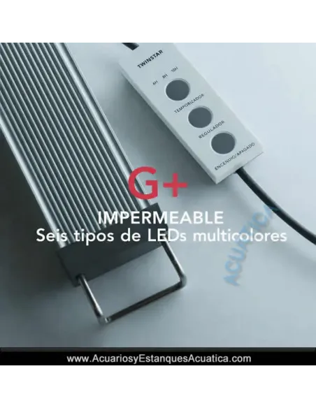 Luz Led TWINSTAR G+ para Acuario con tapa
