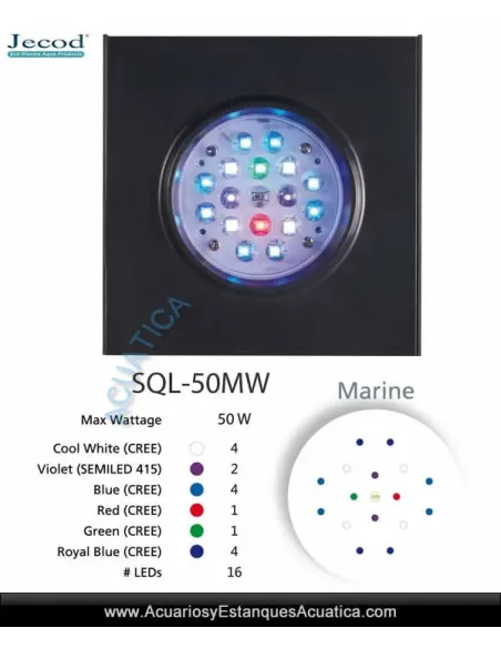 Luz para Acuario marino JECOD SQL