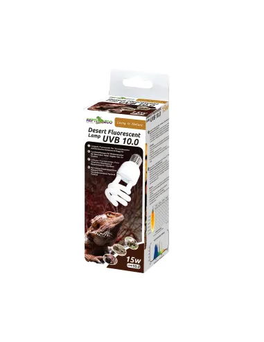 PORTA LAMPARA + BOMBILLA REPTILES UVB 10.0 15W