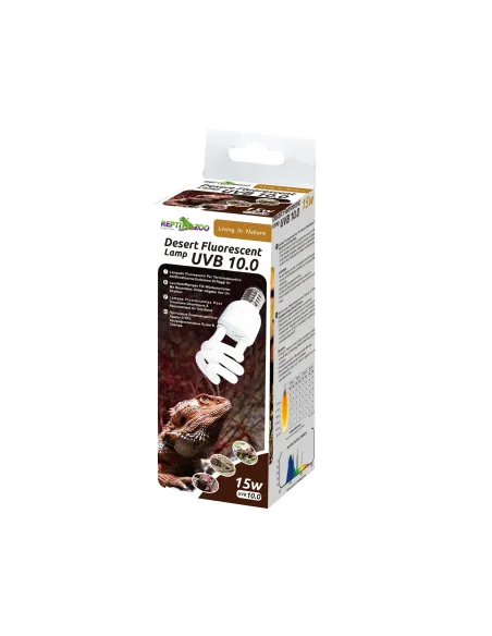 PORTA LAMPARA + BOMBILLA REPTILES UVB 10.0 15W