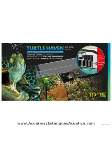 Terrario acuático con filtro para tortugas Exo Terra Turtle Haven 90x45 cm
