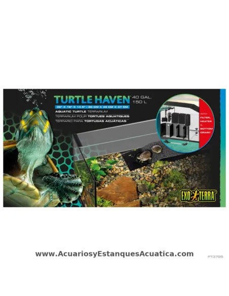 Terrario acuático con filtro para tortugas Exo Terra Turtle Haven 90x45 cm