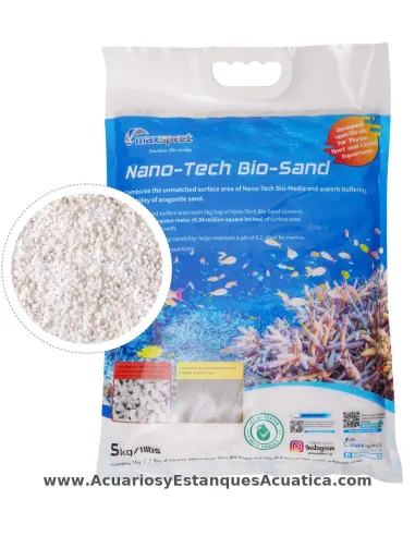 Sustrato bioactivo para acuarios marinos Maxspect Nano‑Tech Bio Sand 5 kg