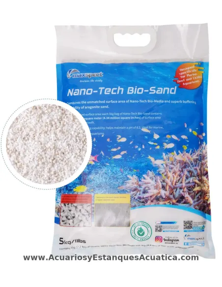 Sustrato bioactivo para acuarios marinos Maxspect Nano‑Tech Bio Sand 5 kg