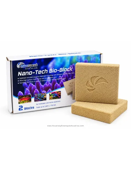 Bloque biológico cerámico para acuario Maxspect Nano‑Tech Bio Block 2,5cm