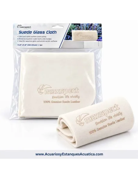 Paño gamuza 30x30 para acuarios Maxspect Suede Glass Cloth