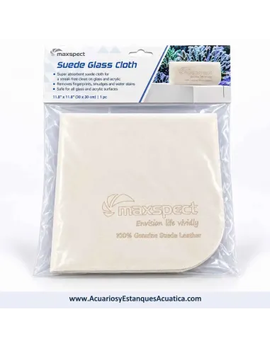 Paño gamuza 30x30 para acuarios Maxspect Suede Glass Cloth