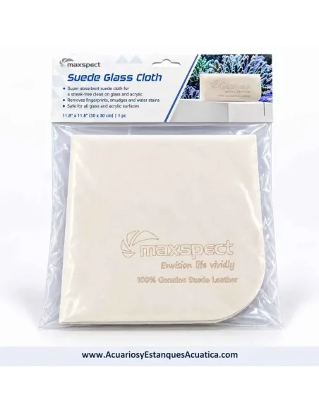 Paño gamuza 30x30 para acuarios Maxspect Suede Glass Cloth