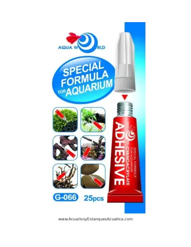 Pegamento para Acuario Aqua World Glue 5 g Cianoacrilato Aquascaping