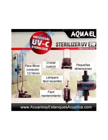 Esterilizador Acuarios Aquael UV 3W - Acuática