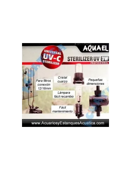 Esterilizador Acuarios Aquael UV 3W - Acuática