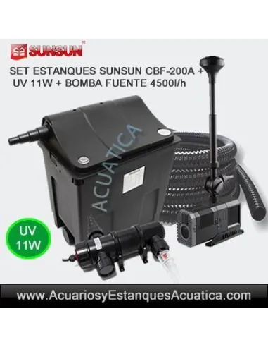 SET SUNSUN FILTRO GRAVEDAD UV 11W BOMBA ESTANQUES 4000