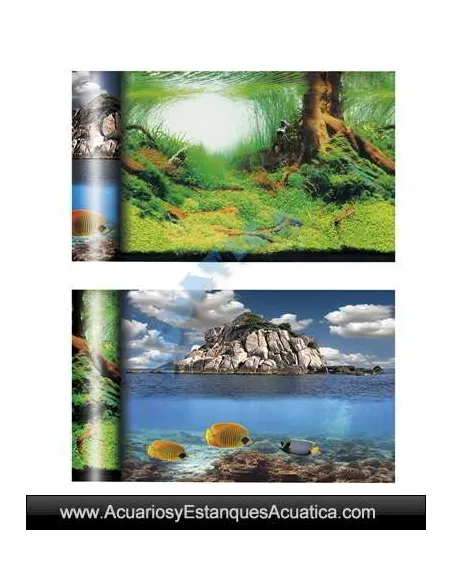 LAMINA DECORATIVA DOBLE CHARCA/ISLA ACUARIOS
