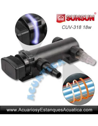Lámpara UV esterilizador clarificador de estanque Sunsun CUV-118