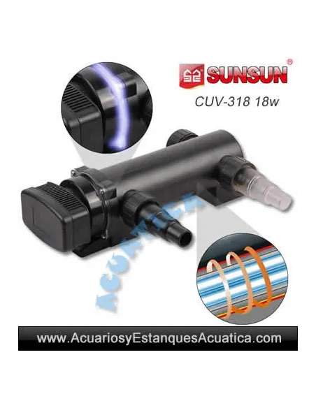 Lámpara UV esterilizador clarificador de estanque Sunsun CUV-118