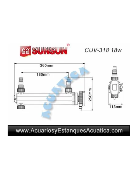 Lámpara UV esterilizador clarificador de estanque Sunsun CUV-118