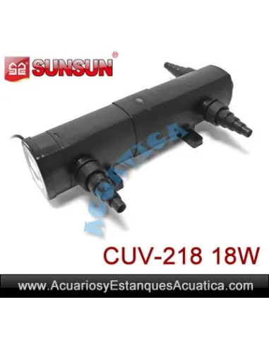 FILTRO ULTRAVIOLETA ESTANQUE ACUARIO SUNSUN CUV-218 18W