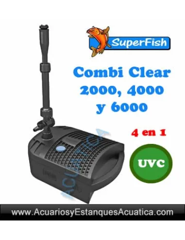 SUPERFISH COMBI CLEAR FILTRO TODO EN 1 SUMERGIBLE PARA ESTANQUES Y TORTUGAS