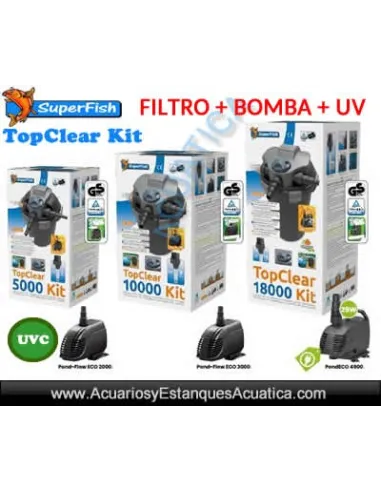 Sistema de filtración para estanque SUPERFISH TOP CLEAR KIT