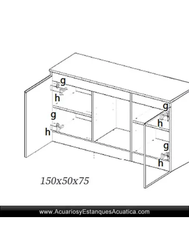 Mesa para Acuario ICA 150cm x 50cm Blanca