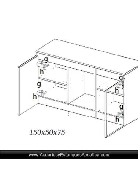 Mesa para Acuario ICA 150cm x 50cm Blanca