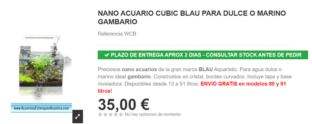 nano acuario Cubic Blau