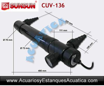 sunsun-cuv-136-clarificador-ultravioleta-algas-verde-estanque-acuario-medidas