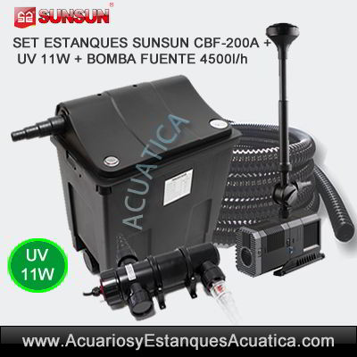 set-filtracion-estanque-filtro-biologico-caja-clarificador-ultravioleta-uv-bomba-fuente-sunsun-oferta